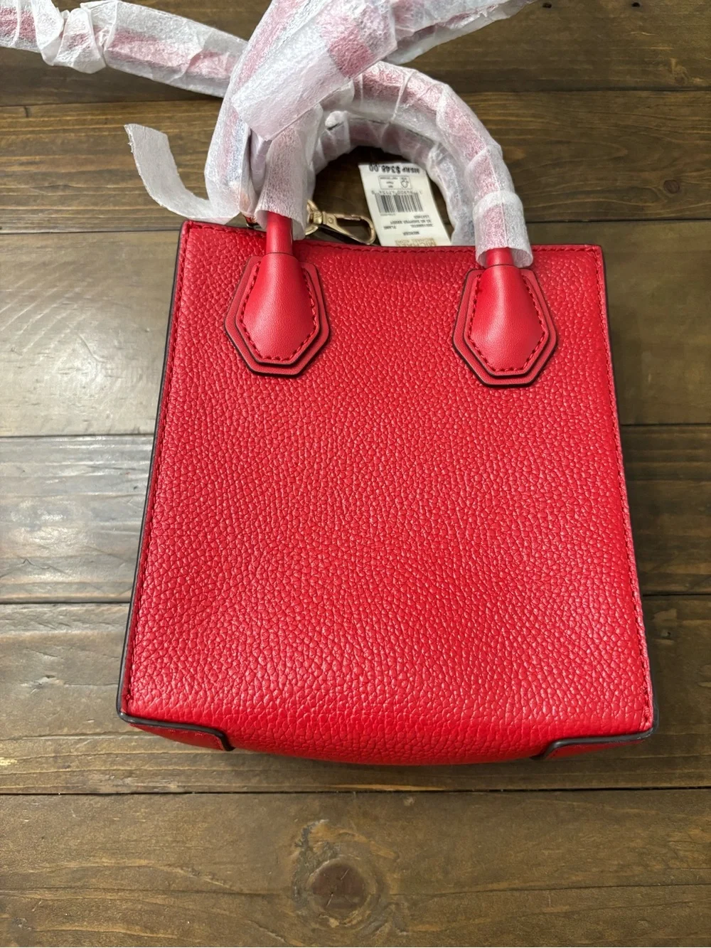 Michael Kors Mercer Extra Small Shopper Crossbody in “Flame”